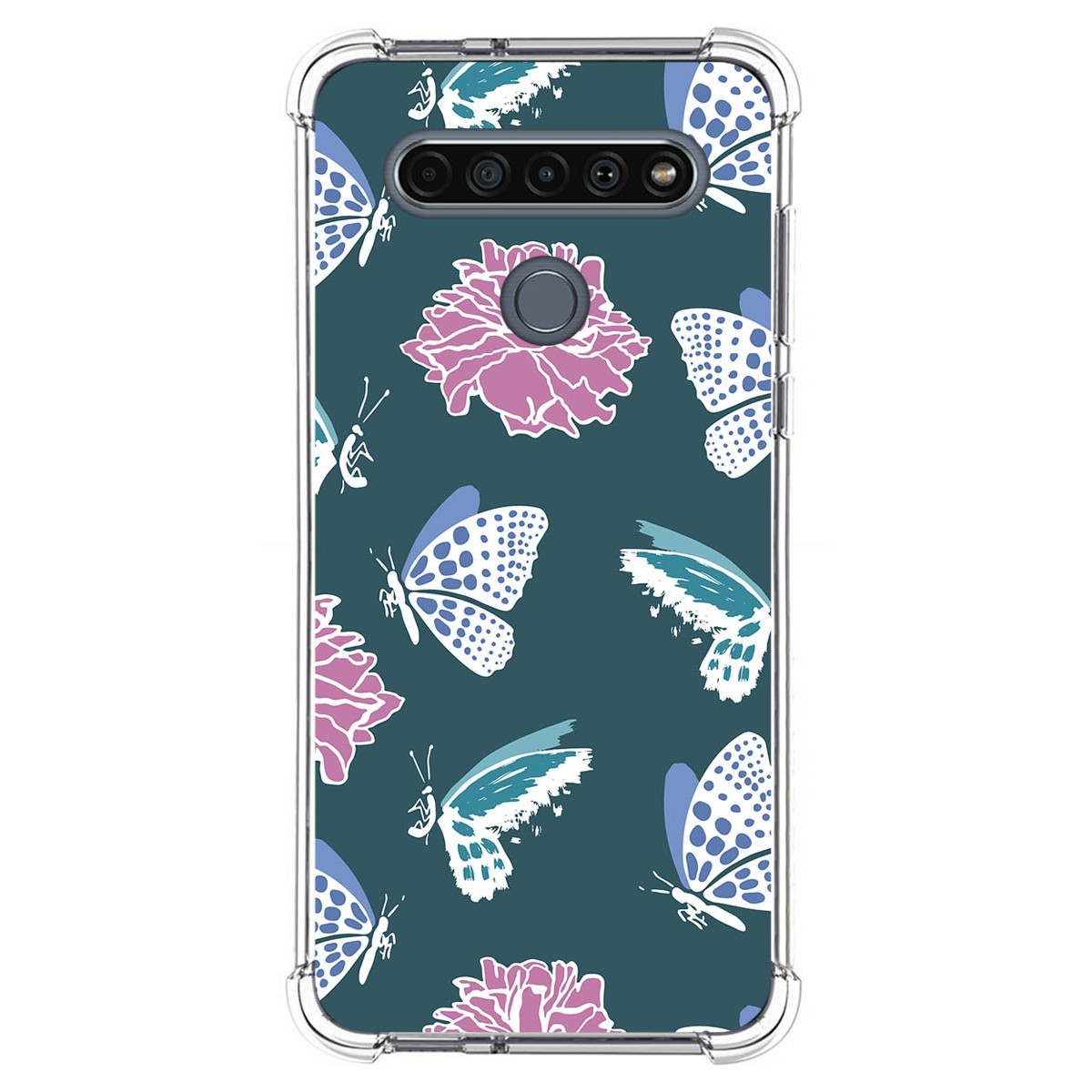 Funda Silicona Antigolpes para Lg K61 diseño Flores 10 Dibujos