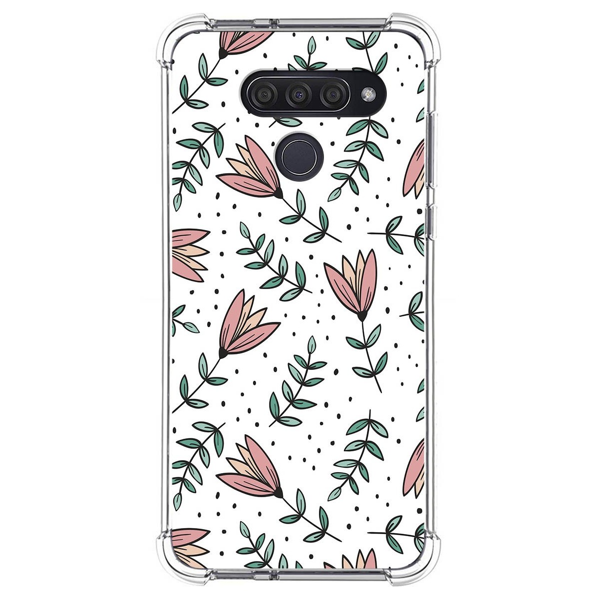 Funda Silicona Antigolpes para Lg Q60 / K50 diseño Flores 01 Dibujos