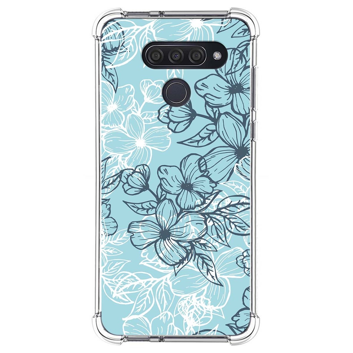 Funda Silicona Antigolpes para Lg Q60 / K50 diseño Flores 03 Dibujos