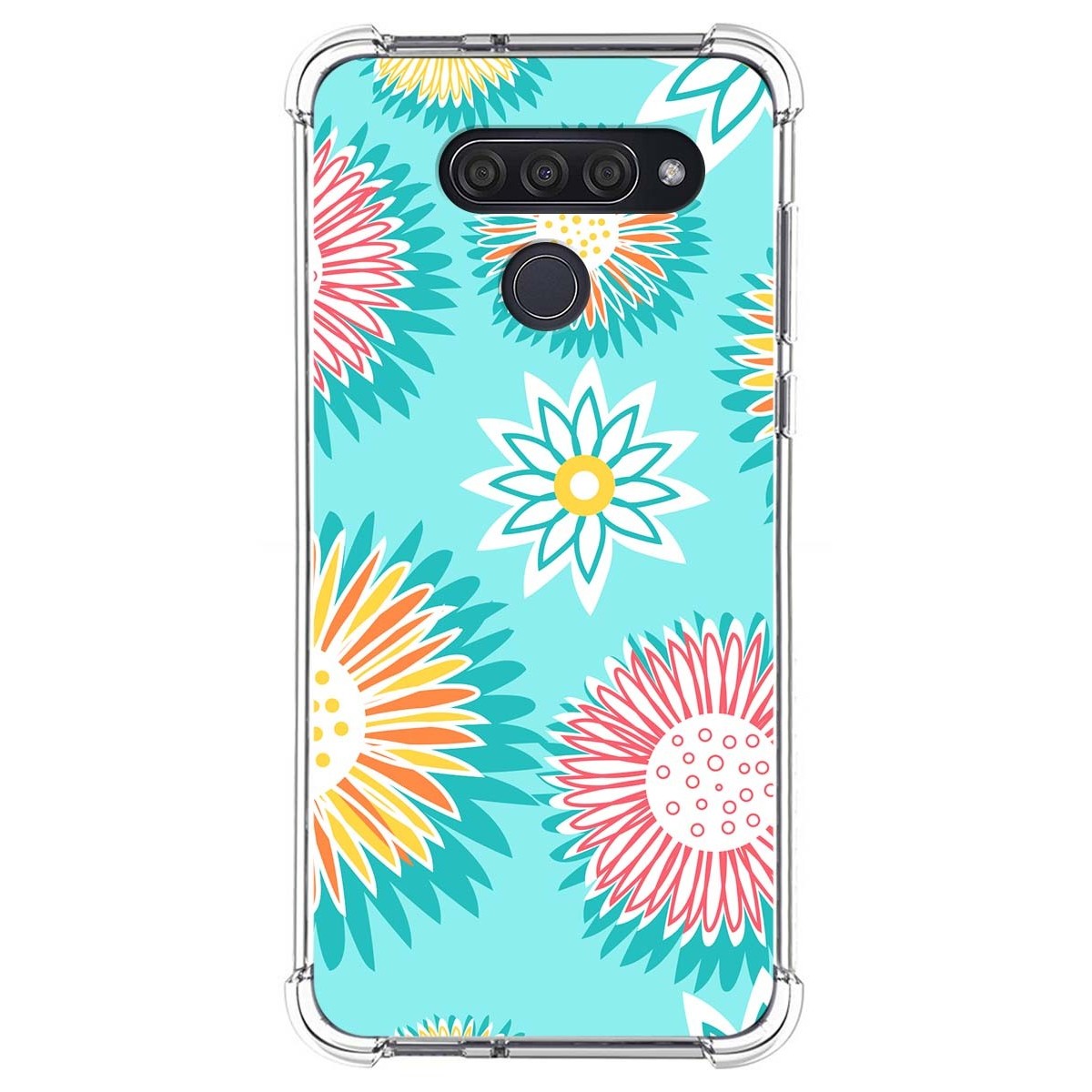 Funda Silicona Antigolpes para Lg Q60 / K50 diseño Flores 05 Dibujos