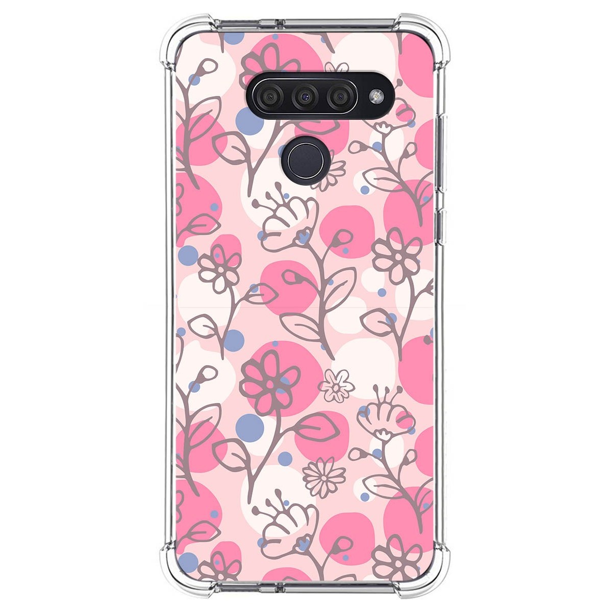 Funda Silicona Antigolpes para Lg Q60 / K50 diseño Flores 07 Dibujos