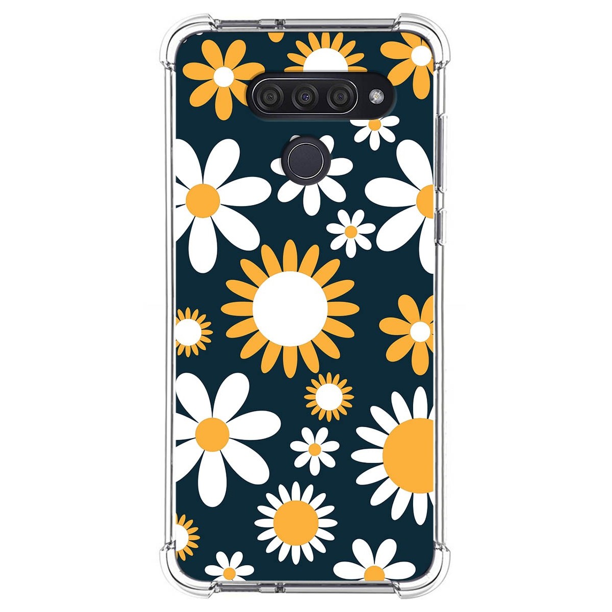 Funda Silicona Antigolpes para Lg Q60 / K50 diseño Flores 08 Dibujos