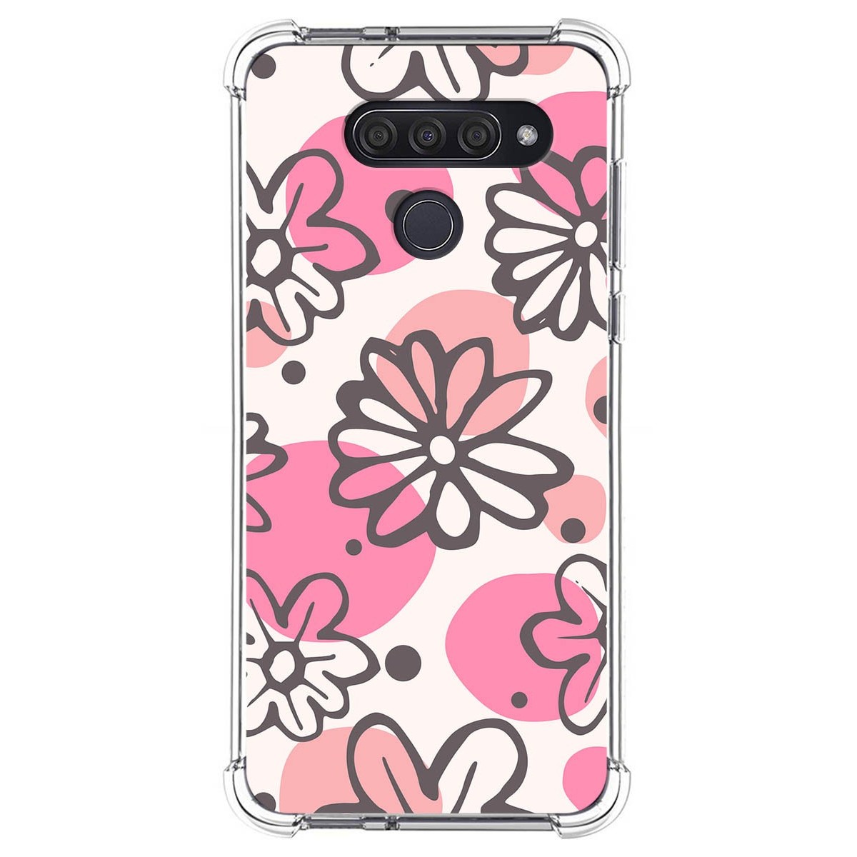 Funda Silicona Antigolpes para Lg Q60 / K50 diseño Flores 09 Dibujos