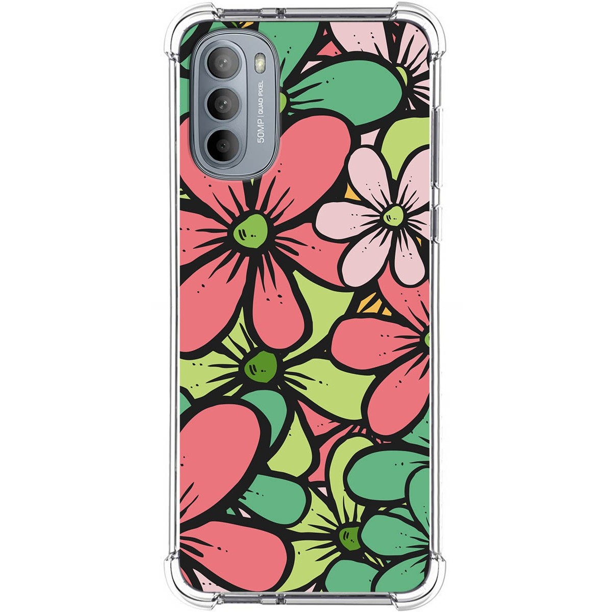 Funda Silicona Antigolpes para Motorola Moto G31 diseño Flores 02 Dibujos