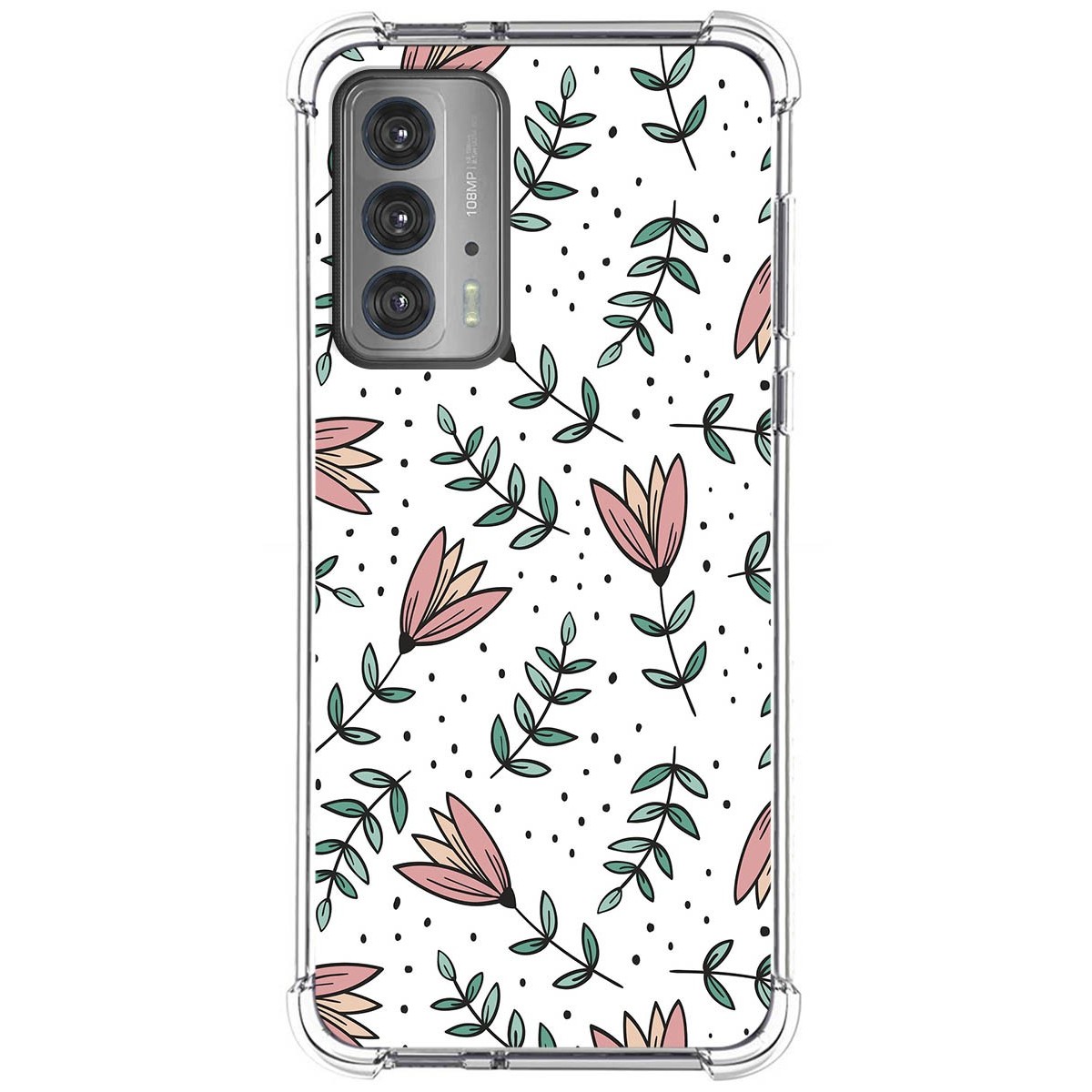 Funda Silicona Antigolpes para Motorola Edge 20 diseño Flores 01 Dibujos