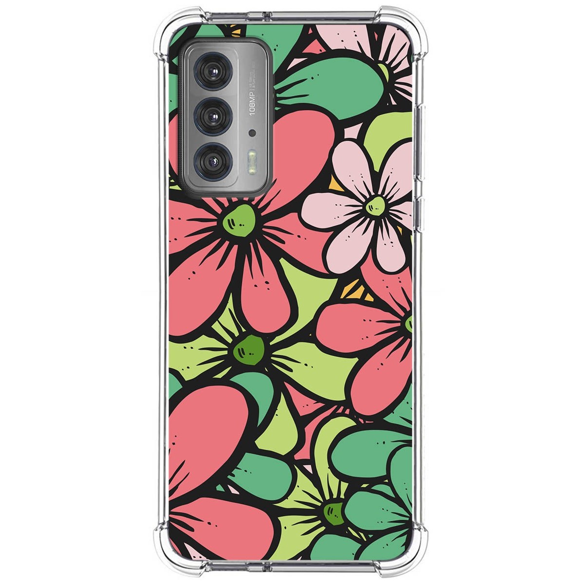 Funda Silicona Antigolpes para Motorola Edge 20 diseño Flores 02 Dibujos