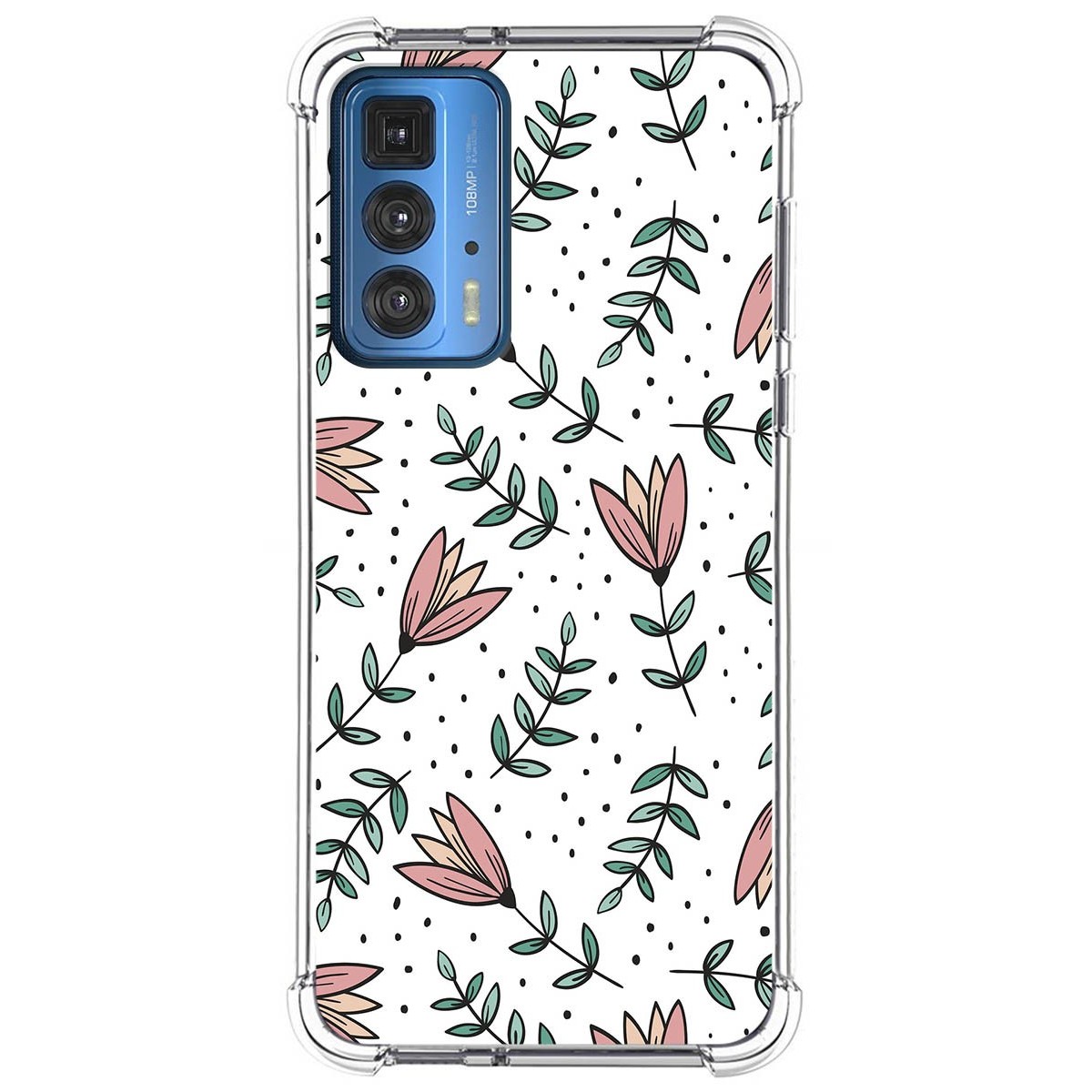 Funda Silicona Antigolpes para Motorola Edge 20 Pro diseño Flores 01 Dibujos