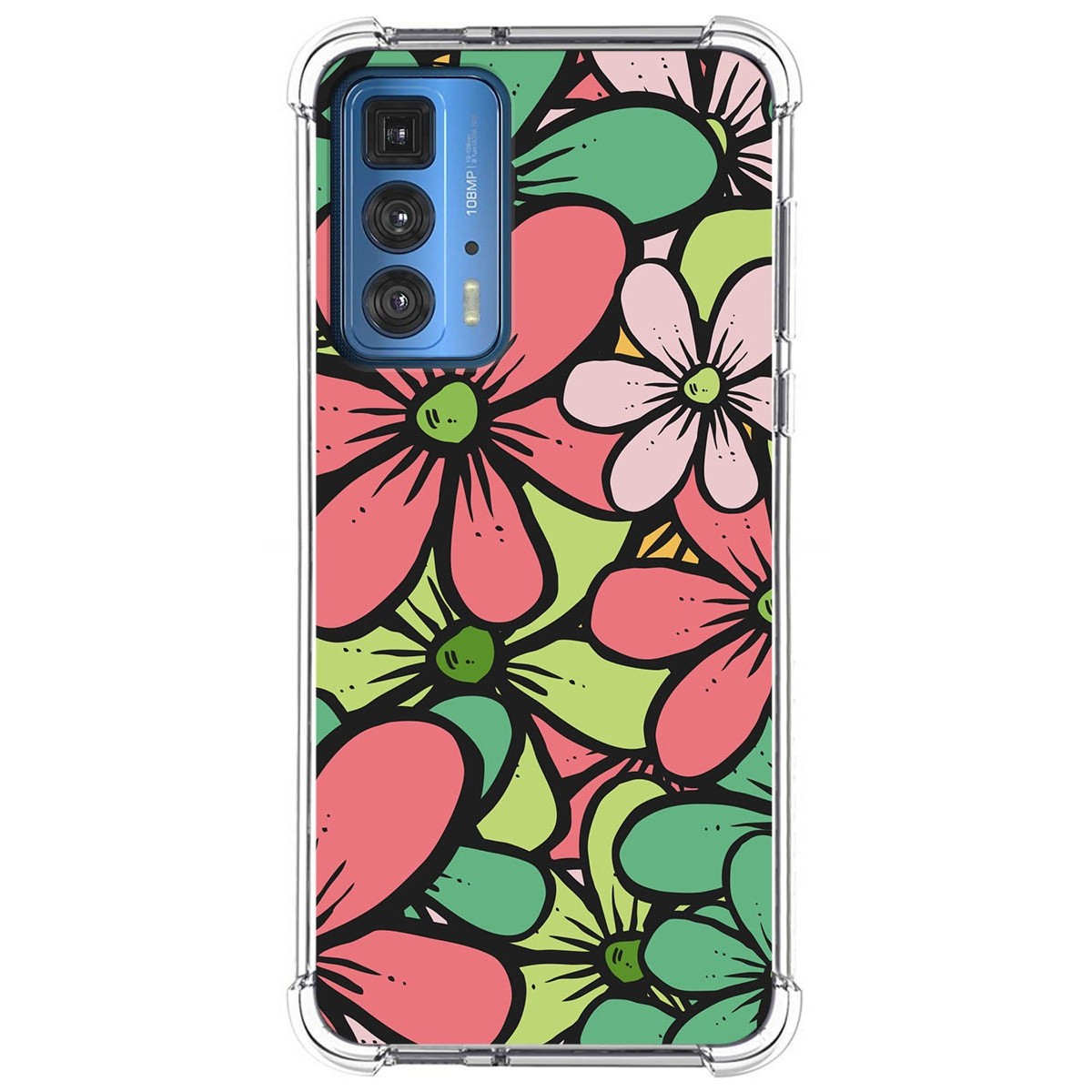Funda Silicona Antigolpes para Motorola Edge 20 Pro diseño Flores 02 Dibujos