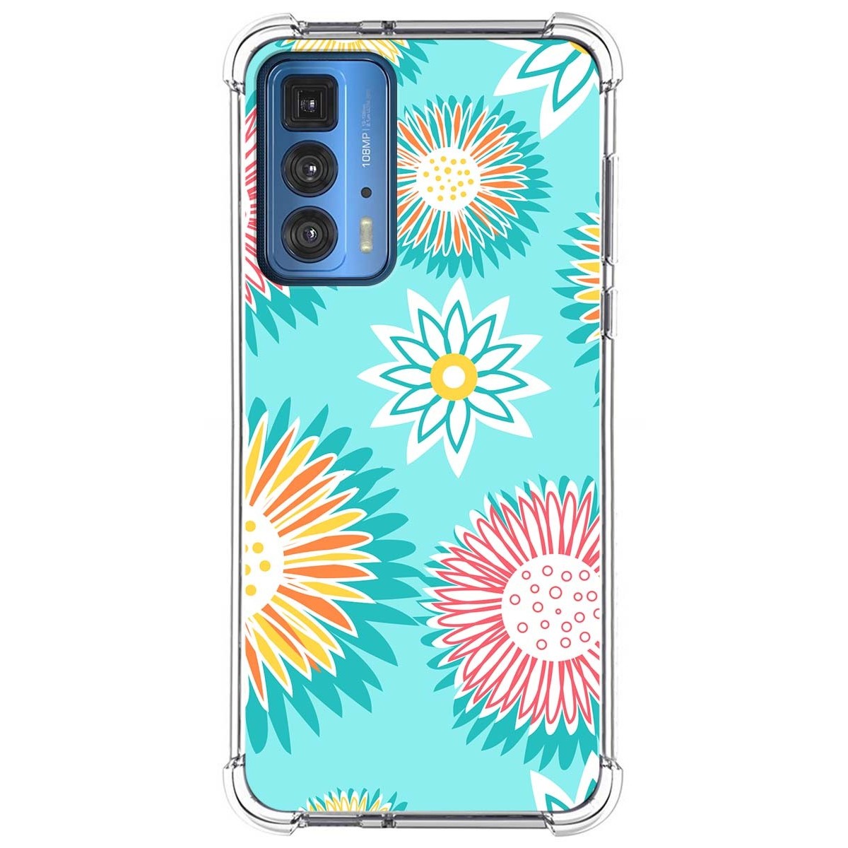 Funda Silicona Antigolpes para Motorola Edge 20 Pro diseño Flores 05 Dibujos