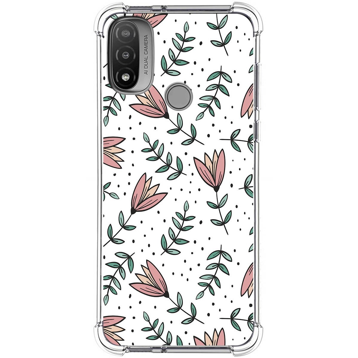 Funda Silicona Antigolpes para Motorola Moto E20 diseño Flores 01 Dibujos
