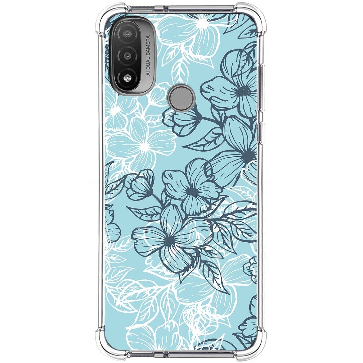 Funda Silicona Antigolpes para Motorola Moto E20 diseño Flores 03 Dibujos