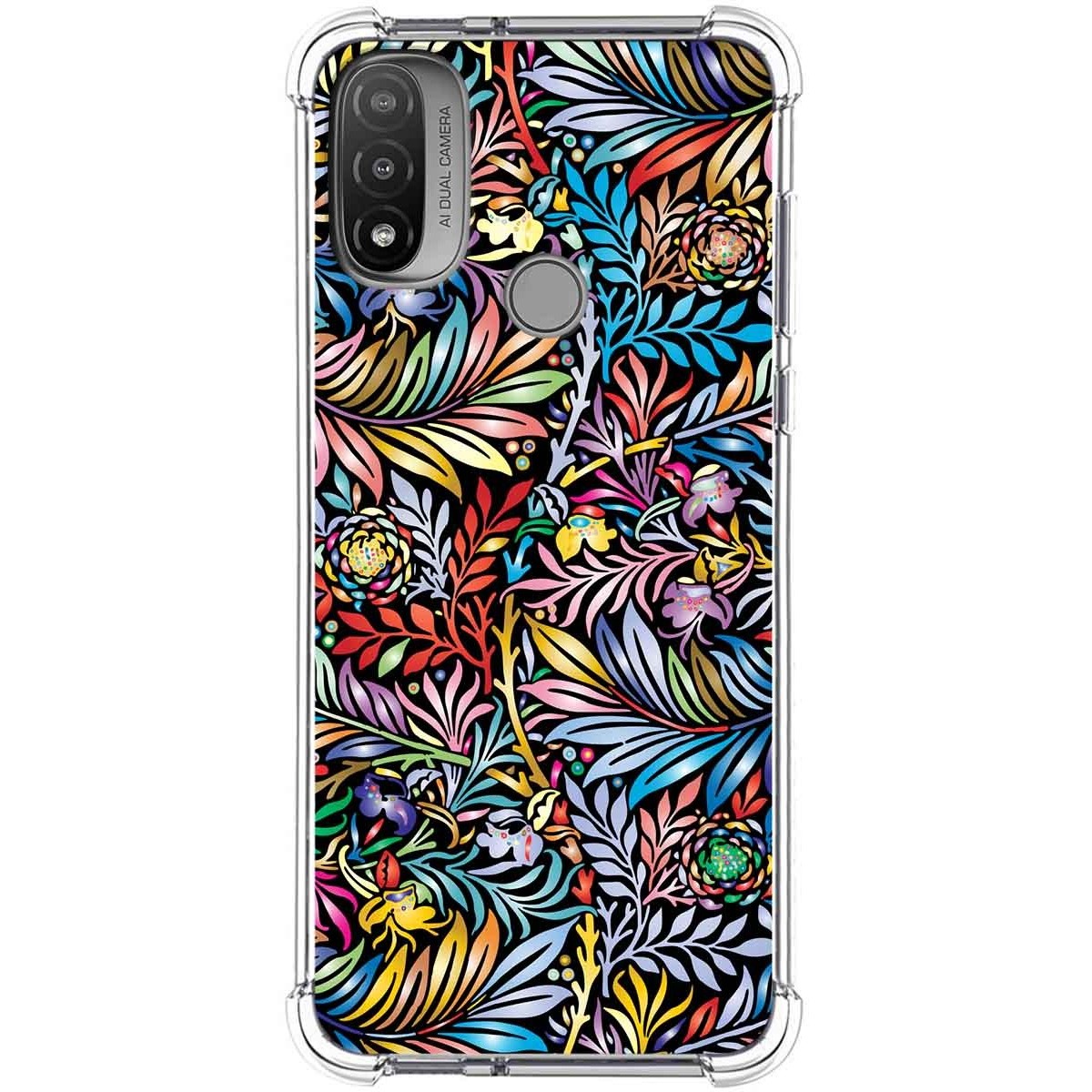 Funda Silicona Antigolpes para Motorola Moto E20 diseño Flores 04 Dibujos