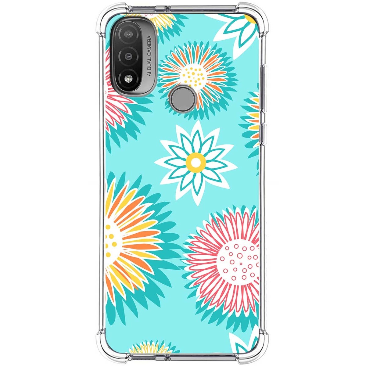 Funda Silicona Antigolpes para Motorola Moto E20 diseño Flores 05 Dibujos