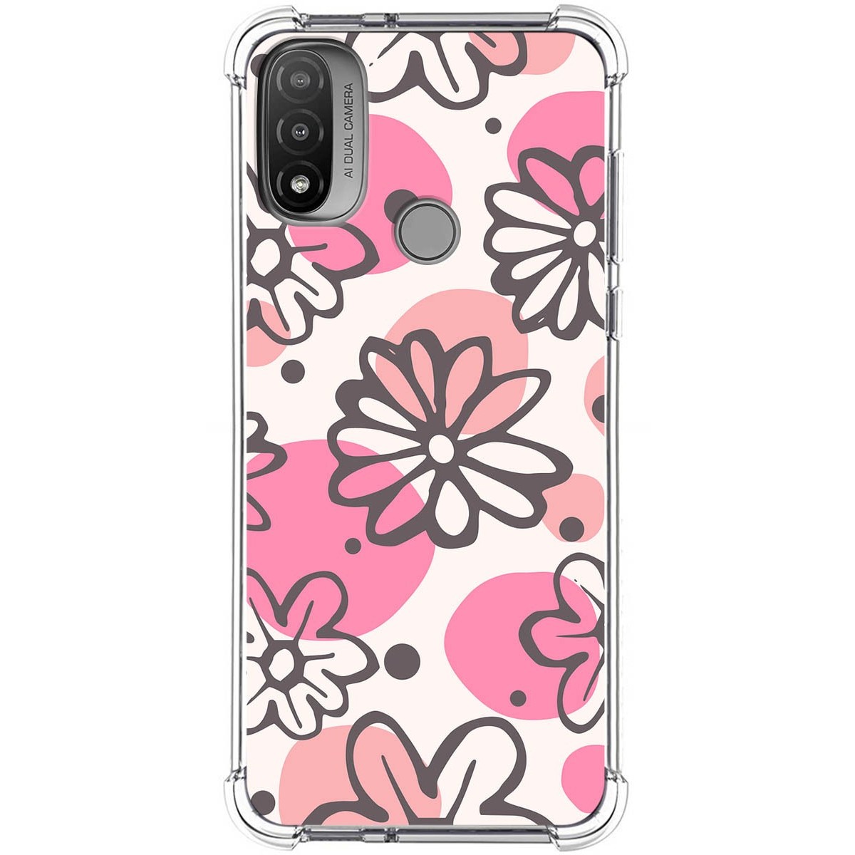 Funda Silicona Antigolpes para Motorola Moto E20 diseño Flores 09 Dibujos