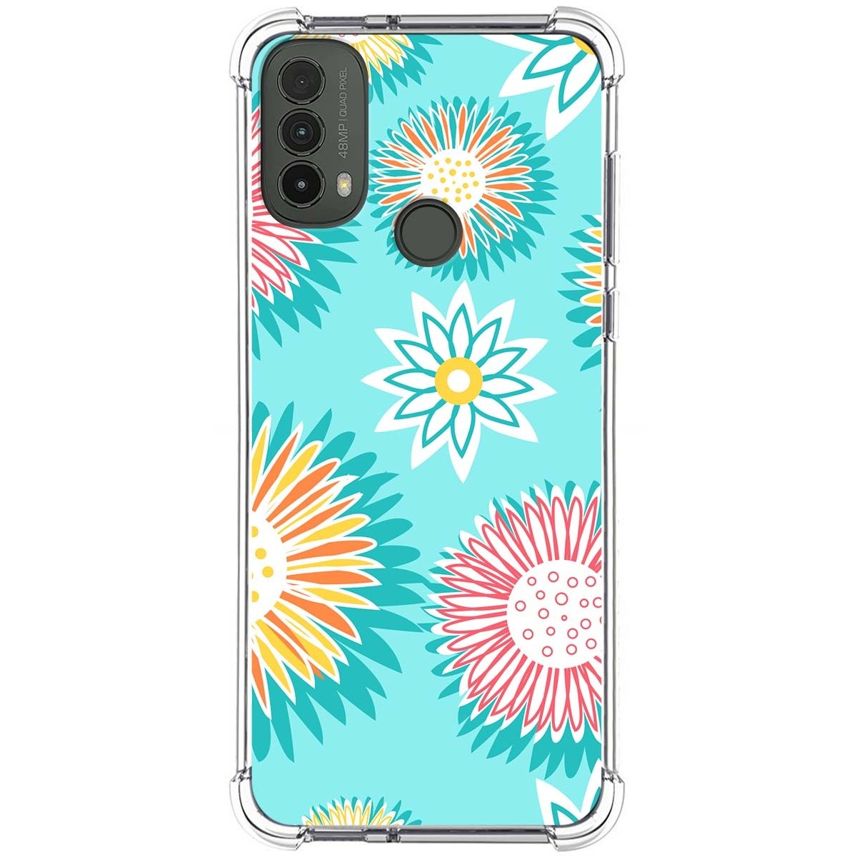 Funda Silicona Antigolpes para Motorola Moto E40 diseño Flores 05 Dibujos