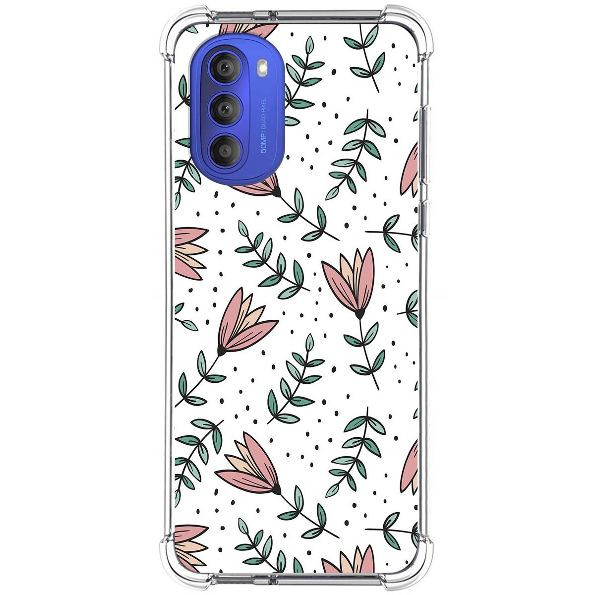 Funda Silicona Antigolpes para Motorola Moto G51 diseño Flores 01 Dibujos