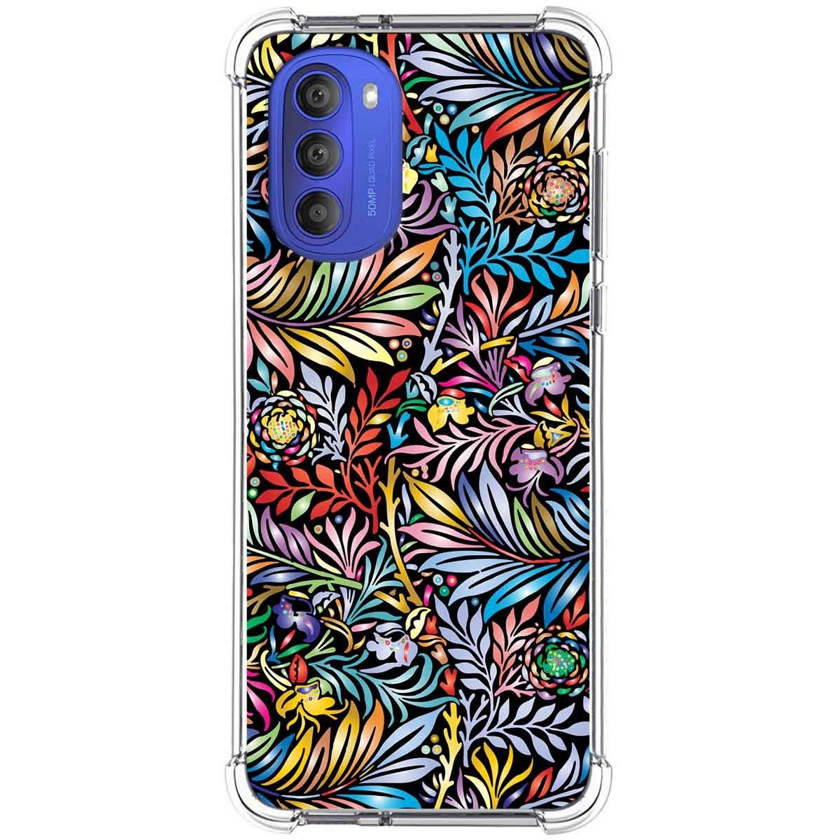 Funda Silicona Antigolpes para Motorola Moto G51 diseño Flores 04 Dibujos