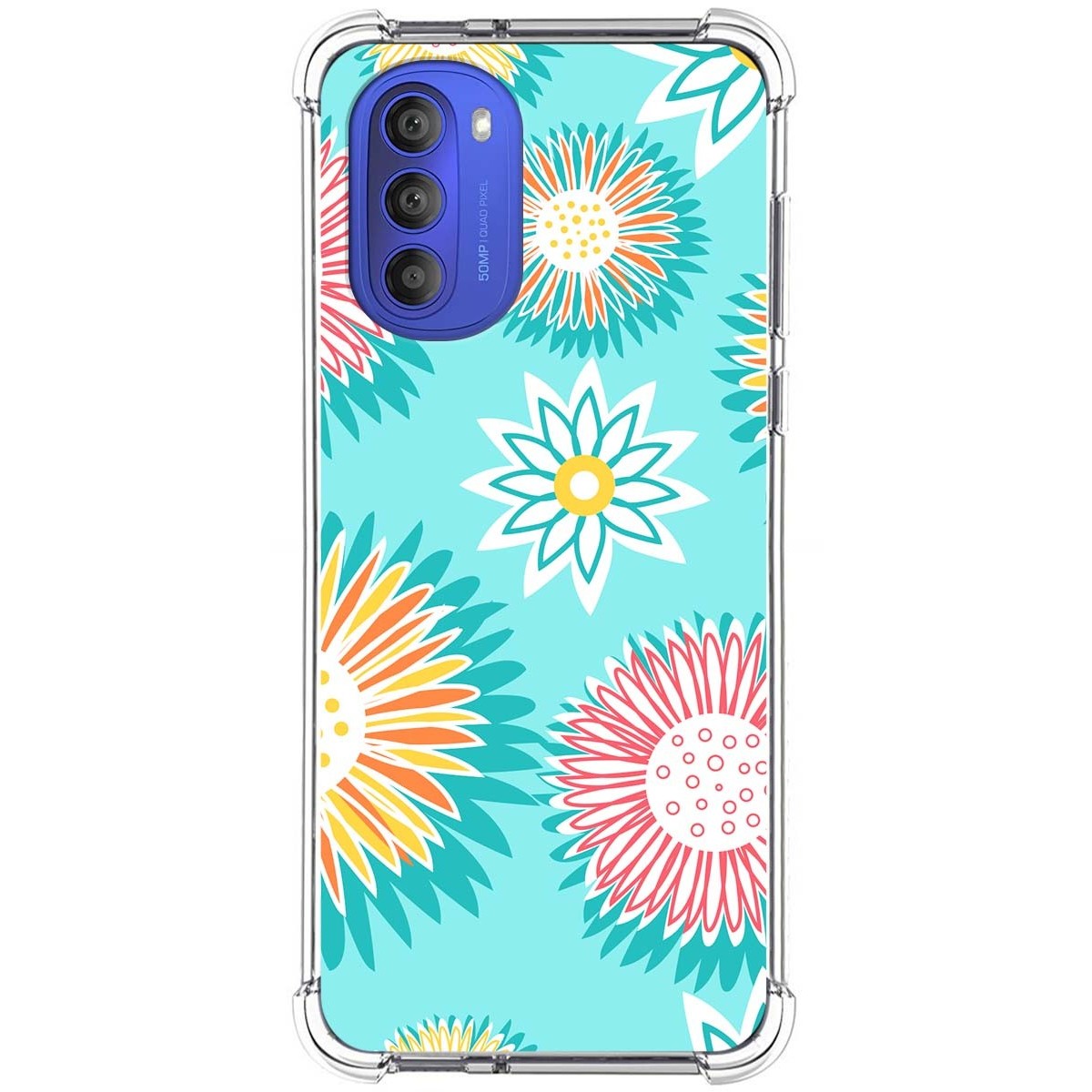 Funda Silicona Antigolpes para Motorola Moto G51 diseño Flores 05 Dibujos