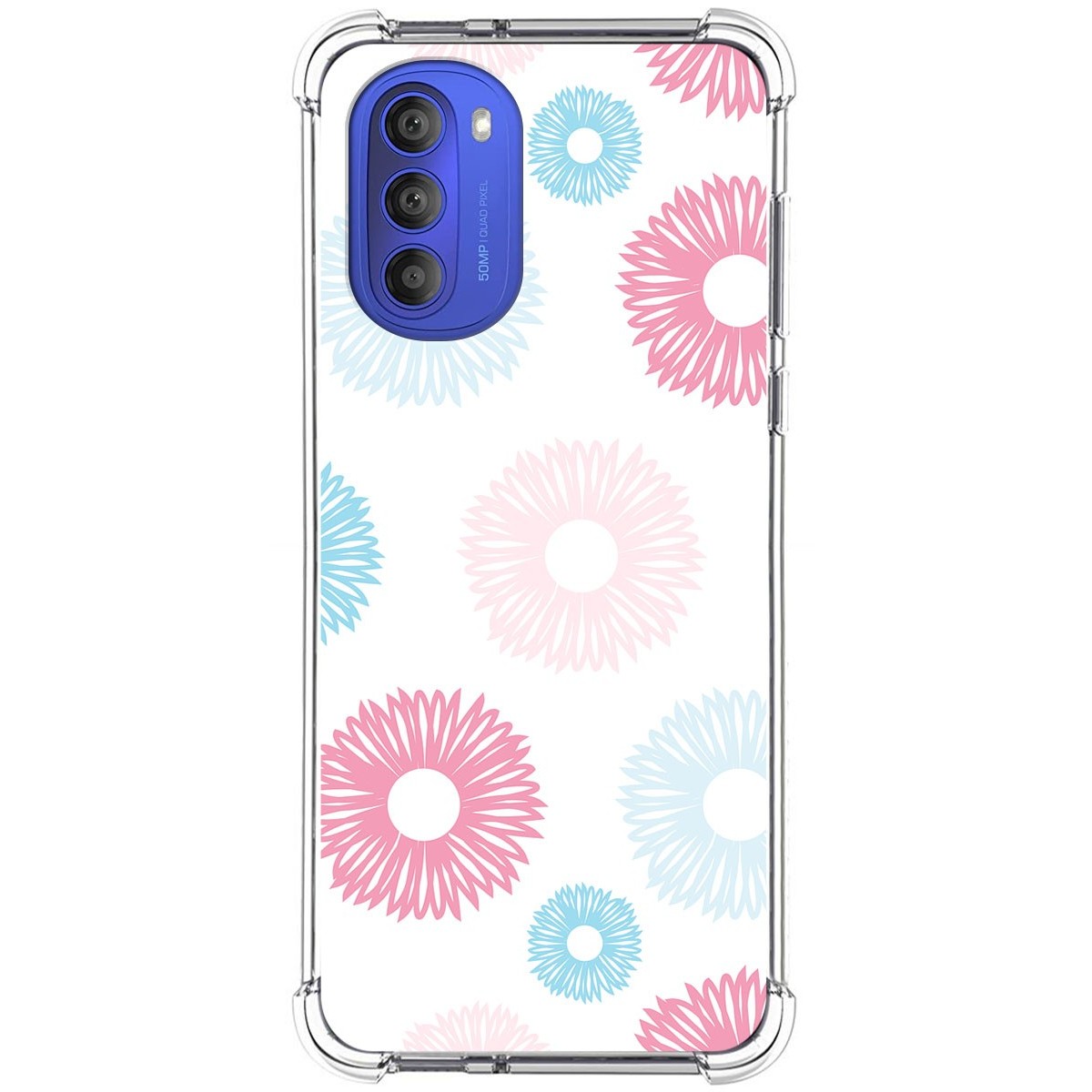 Funda Silicona Antigolpes para Motorola Moto G51 diseño Flores 06 Dibujos