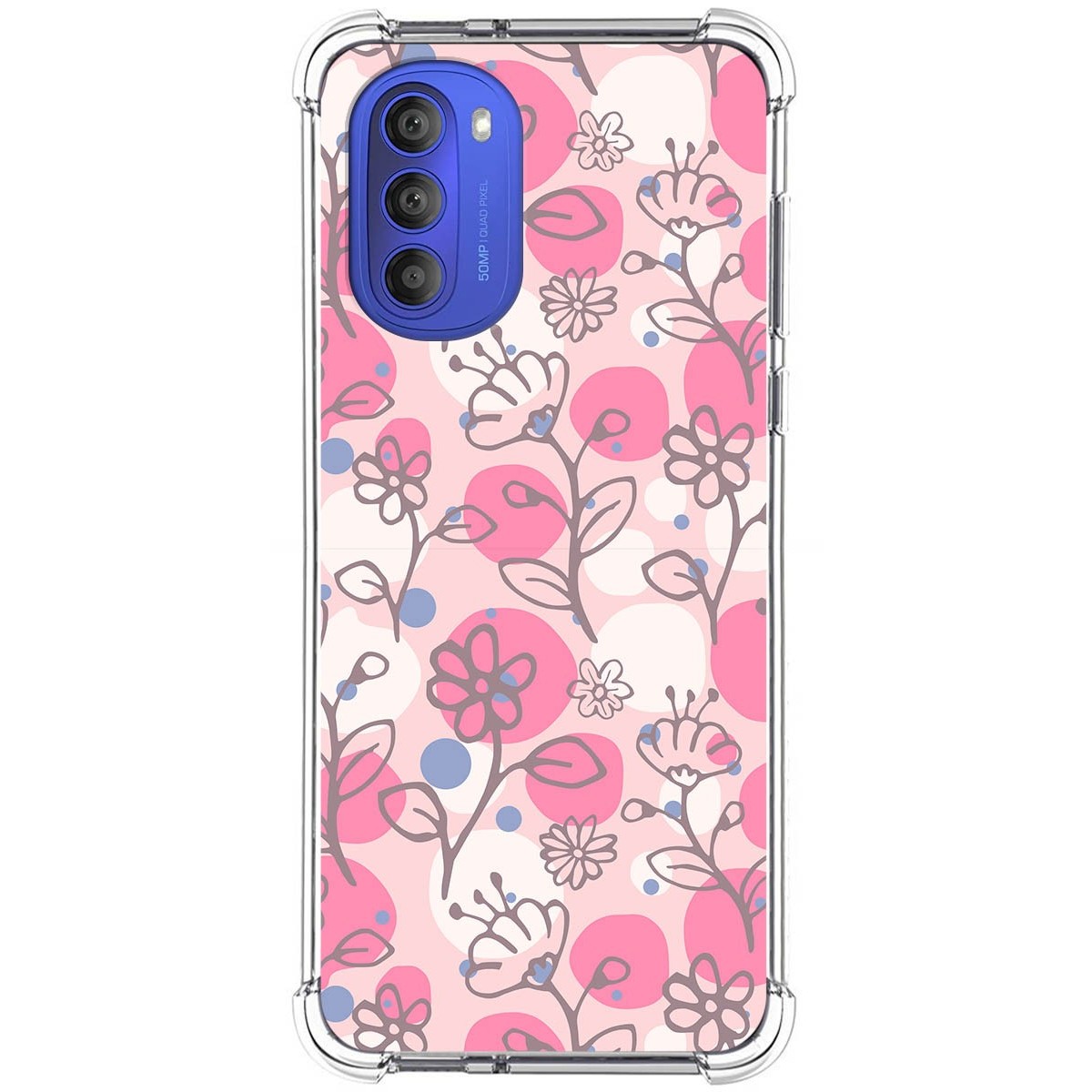 Funda Silicona Antigolpes para Motorola Moto G51 diseño Flores 07 Dibujos