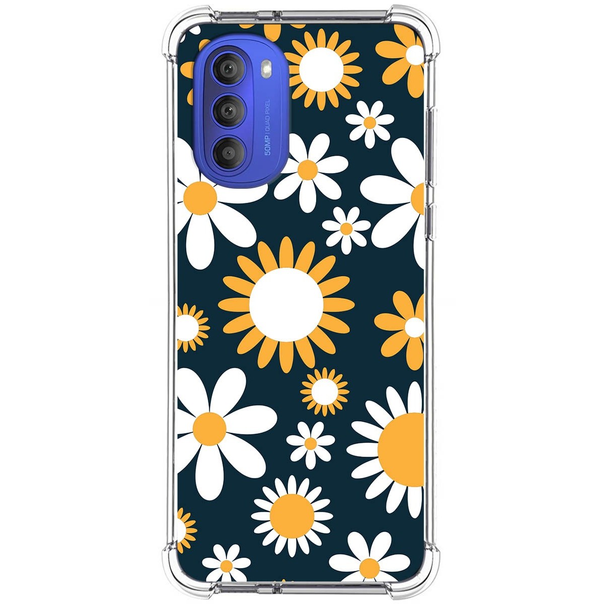 Funda Silicona Antigolpes para Motorola Moto G51 diseño Flores 08 Dibujos