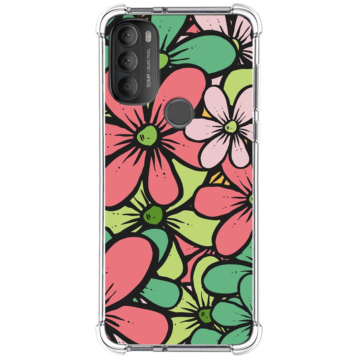 Funda Silicona Antigolpes para Motorola Moto G71 5G diseño Flores 02 Dibujos