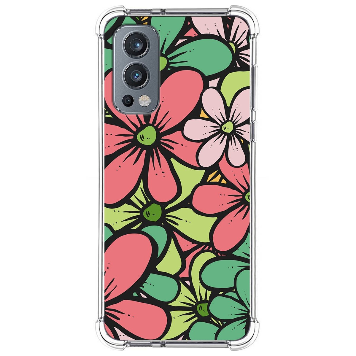 Funda Silicona Antigolpes para Oneplus Nord 2 5G diseño Flores 02 Dibujos