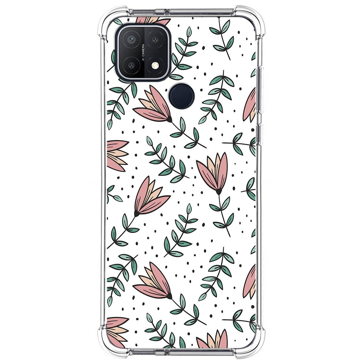 Funda Silicona Antigolpes para Oppo A15 diseño Flores 01 Dibujos