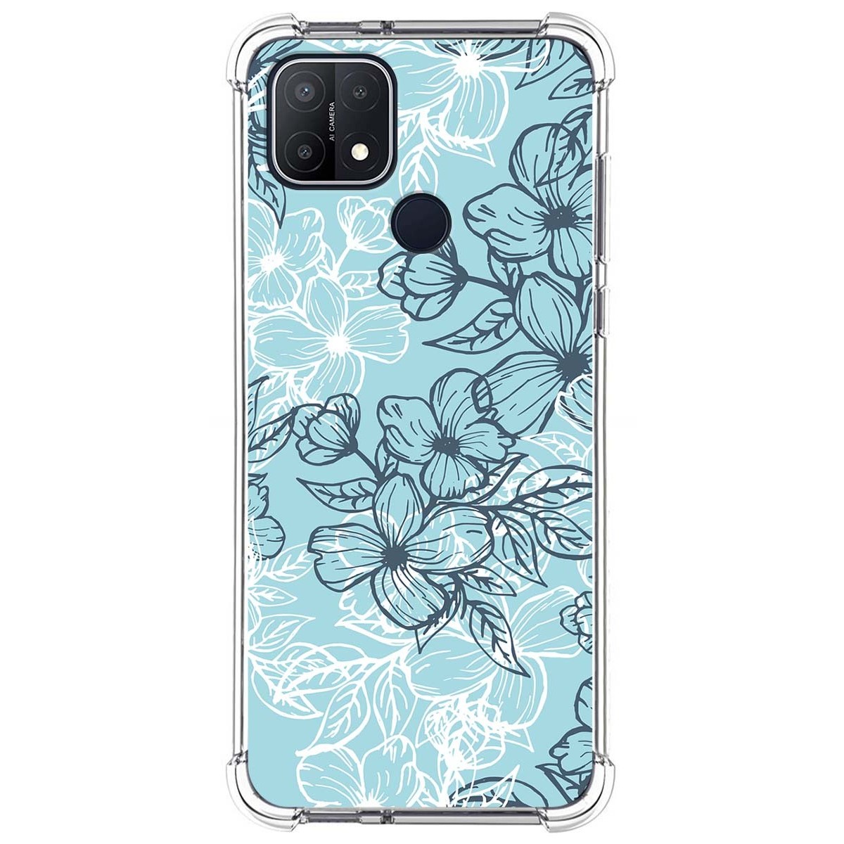 Funda Silicona Antigolpes para Oppo A15 diseño Flores 03 Dibujos