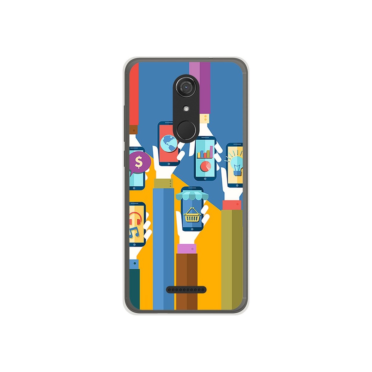 Funda Gel Tpu para Wiko View Diseño Apps Dibujos