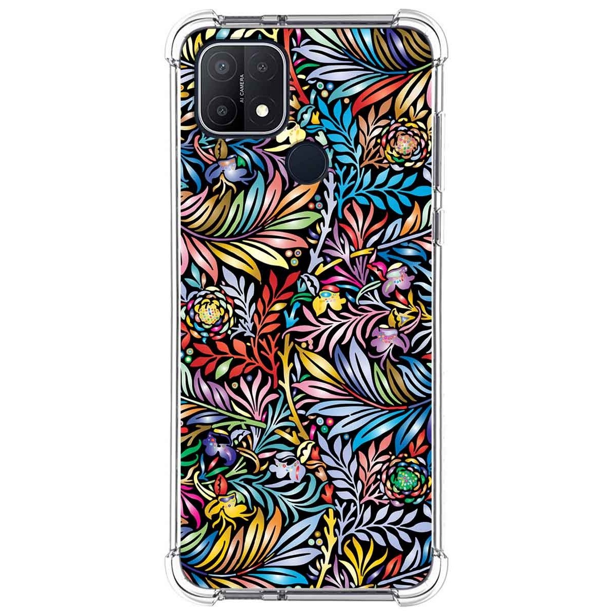 Funda Silicona Antigolpes para Oppo A15 diseño Flores 04 Dibujos