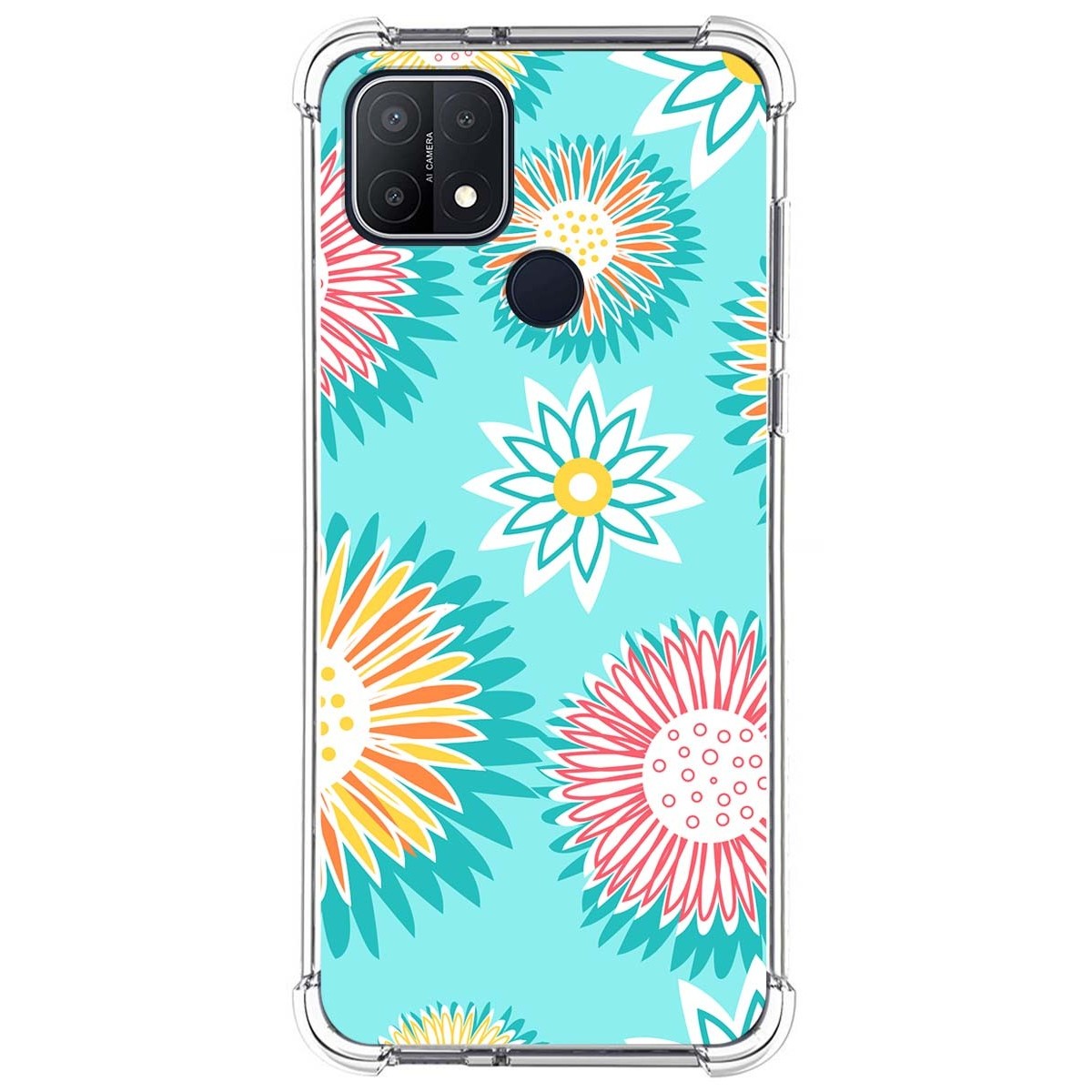 Funda Silicona Antigolpes para Oppo A15 diseño Flores 05 Dibujos