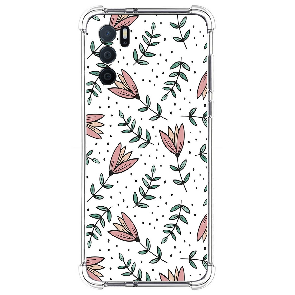 Funda Silicona Antigolpes para Oppo A16 / A16s diseño Flores 01 Dibujos