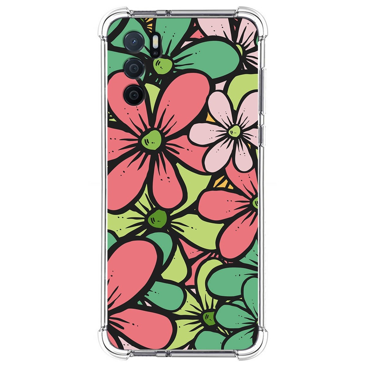 Funda Silicona Antigolpes para Oppo A16 / A16s diseño Flores 02 Dibujos