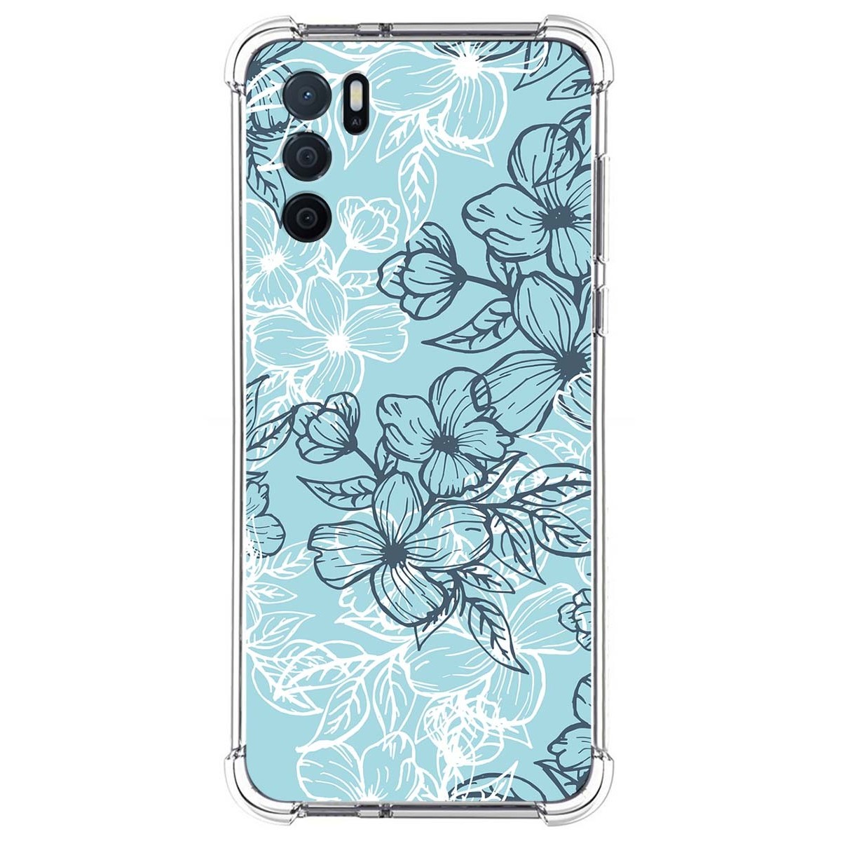 Funda Silicona Antigolpes para Oppo A16 / A16s diseño Flores 03 Dibujos