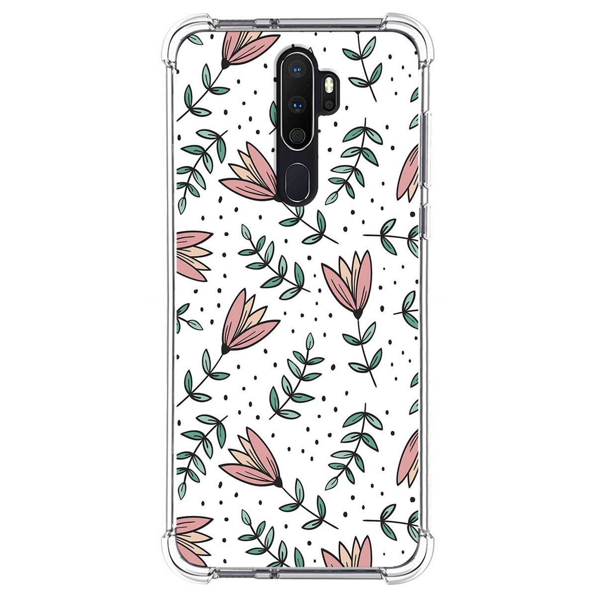 Funda Silicona Antigolpes para Oppo A5 2020 / A9 2020 diseño Flores 01 Dibujos