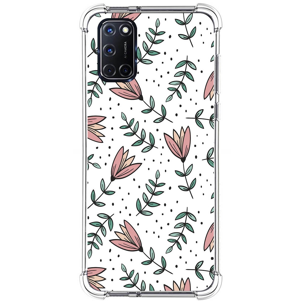 Funda Silicona Antigolpes para Oppo A52 / A72 diseño Flores 01 Dibujos