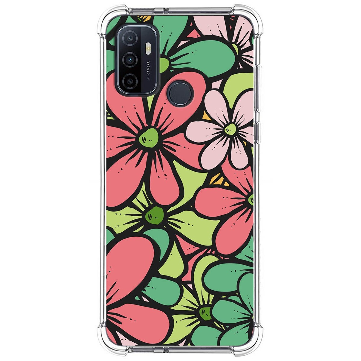Funda Silicona Antigolpes para Oppo A53 / A53s diseño Flores 02 Dibujos