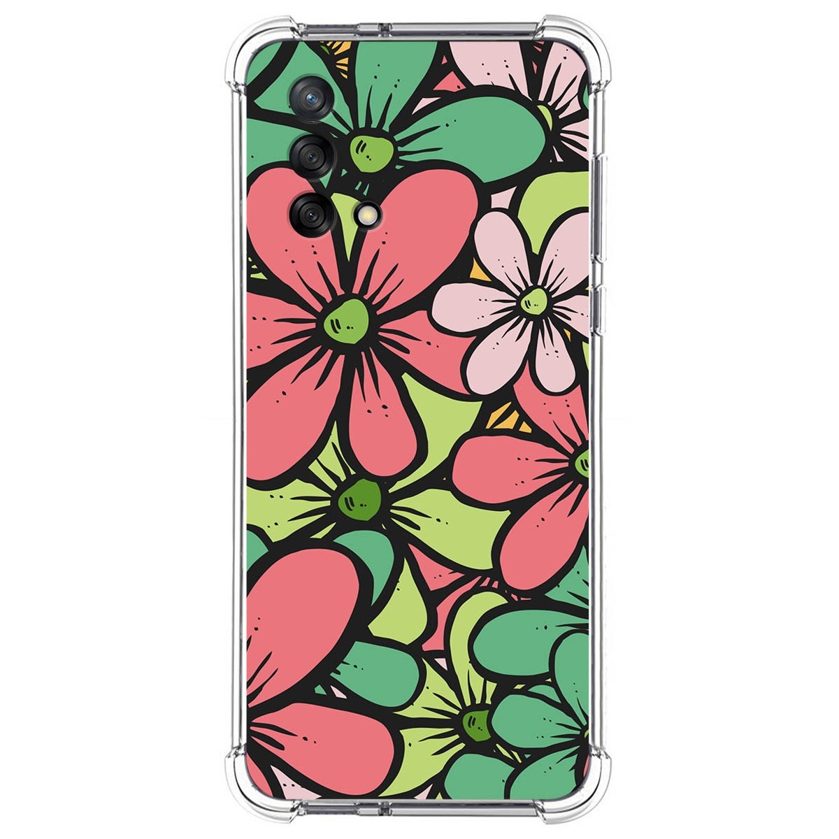 Funda Silicona Antigolpes para Oppo A74 4G diseño Flores 02 Dibujos