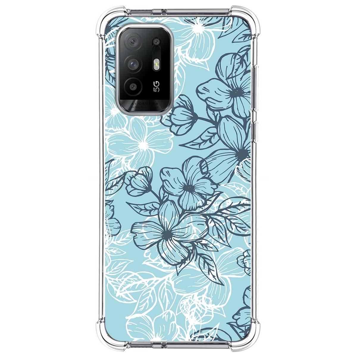 Funda Silicona Antigolpes para Oppo A94 5G diseño Flores 03 Dibujos