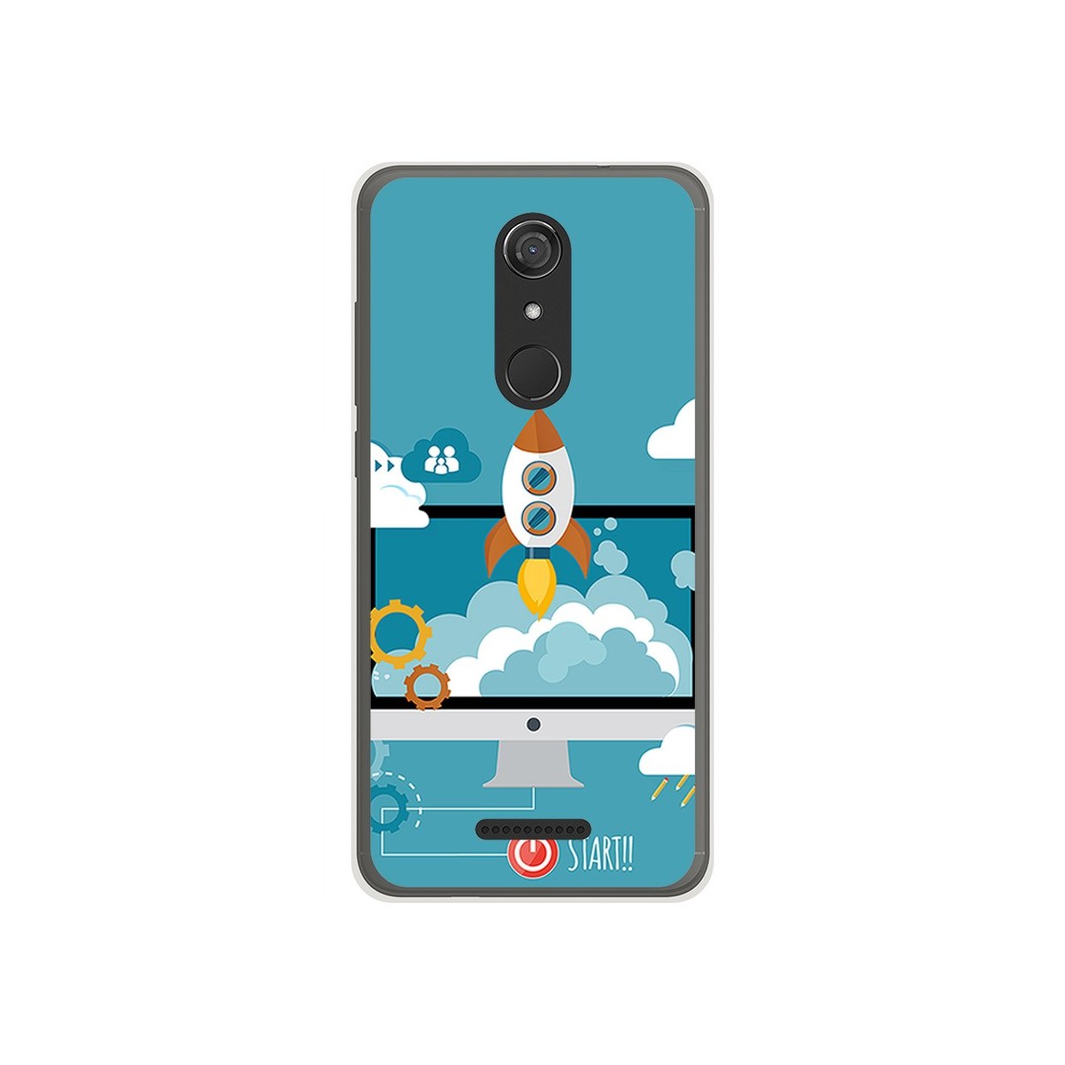 Funda Gel Tpu para Wiko View Diseño Cohete Dibujos
