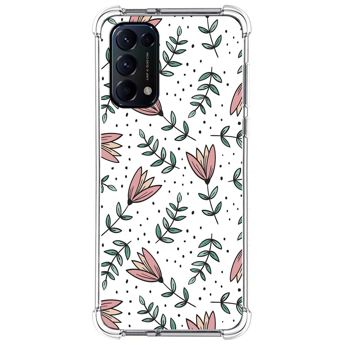 Funda Silicona Antigolpes para Oppo Find X3 Lite 5G diseño Flores 01 Dibujos