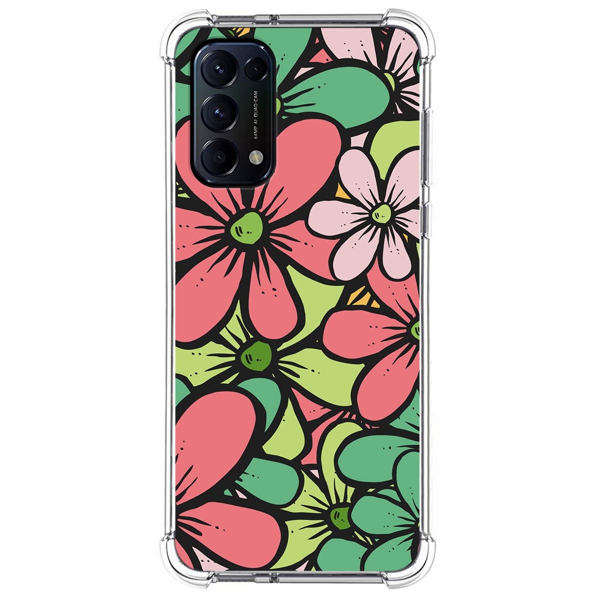 Funda Silicona Antigolpes para Oppo Find X3 Lite 5G diseño Flores 02 Dibujos