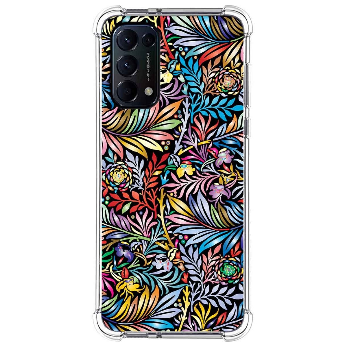Funda Silicona Antigolpes para Oppo Find X3 Lite 5G diseño Flores 04 Dibujos