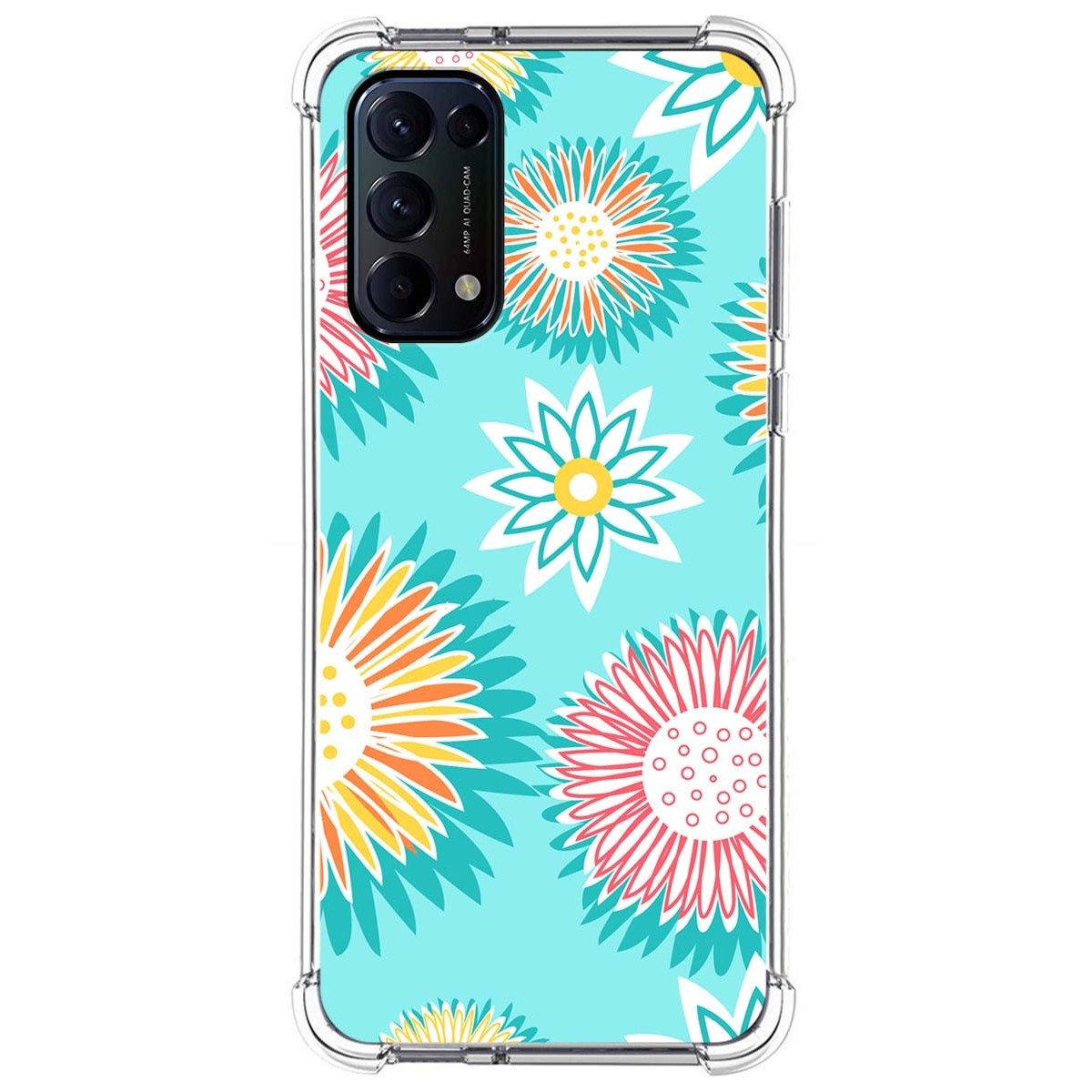 Funda Silicona Antigolpes para Oppo Find X3 Lite 5G diseño Flores 05 Dibujos