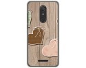 Funda Gel Tpu para Wiko View Diseño Corazones Madera Dibujos