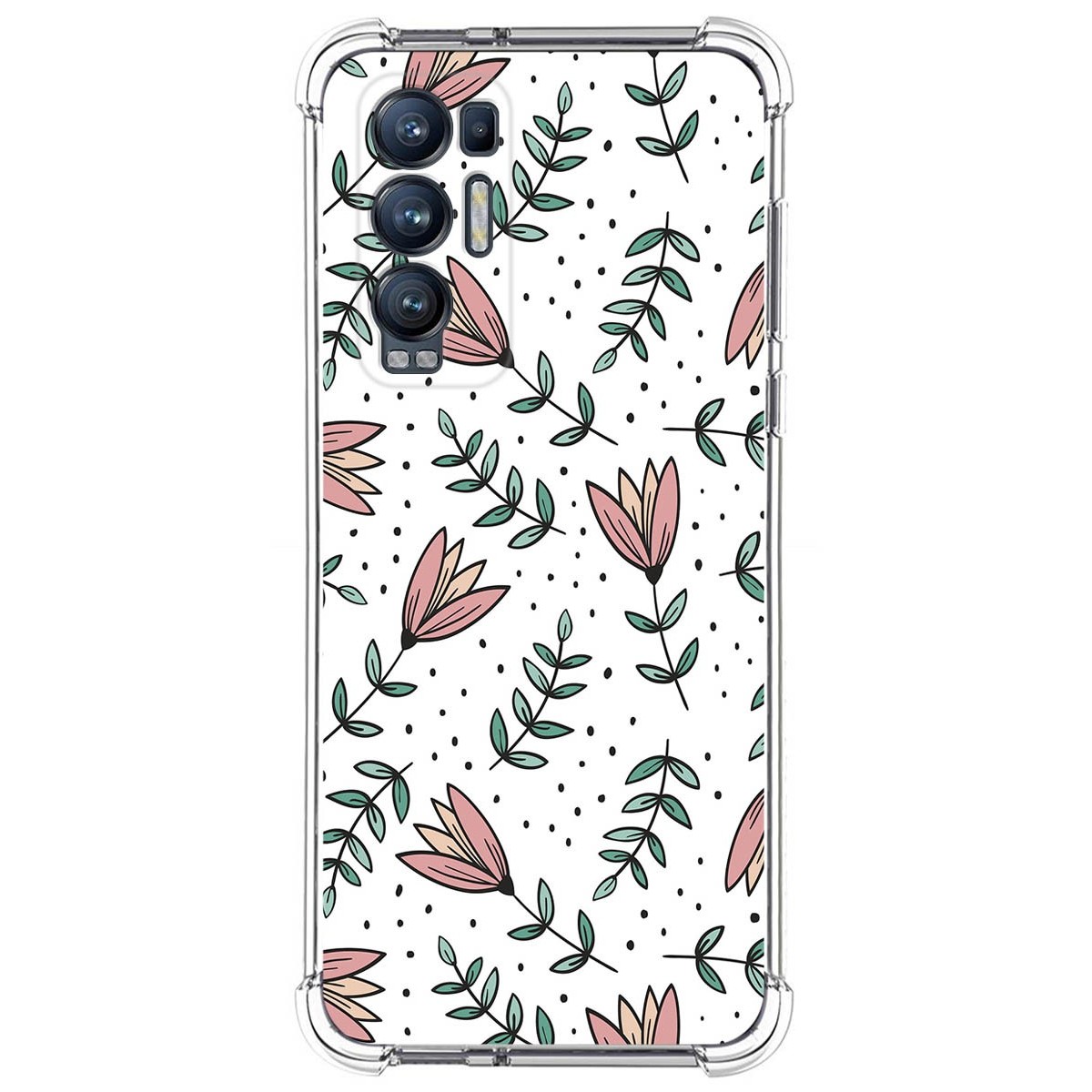 Funda Silicona Antigolpes para Oppo Find X3 Neo 5G diseño Flores 01 Dibujos