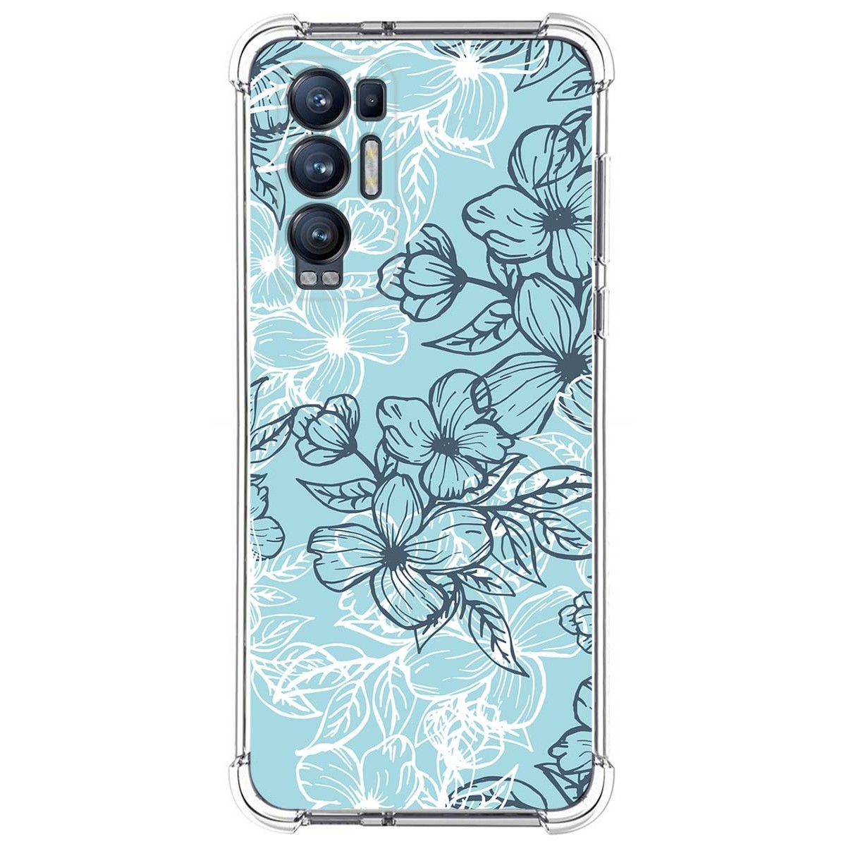 Funda Silicona Antigolpes para Oppo Find X3 Neo 5G diseño Flores 03 Dibujos