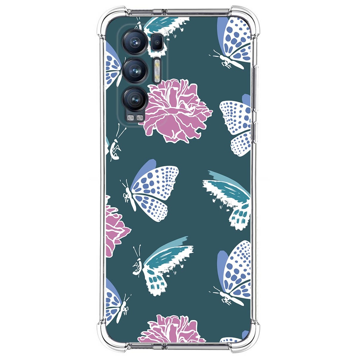 Funda Silicona Antigolpes para Oppo Find X3 Neo 5G diseño Flores 10 Dibujos