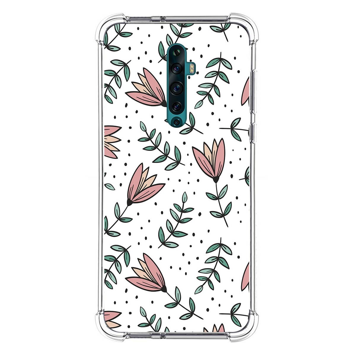 Funda Silicona Antigolpes para Oppo Reno 2Z diseño Flores 01 Dibujos